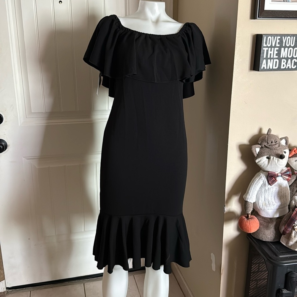 LuLaRoe Black Off-Shoulder Midi Sundress